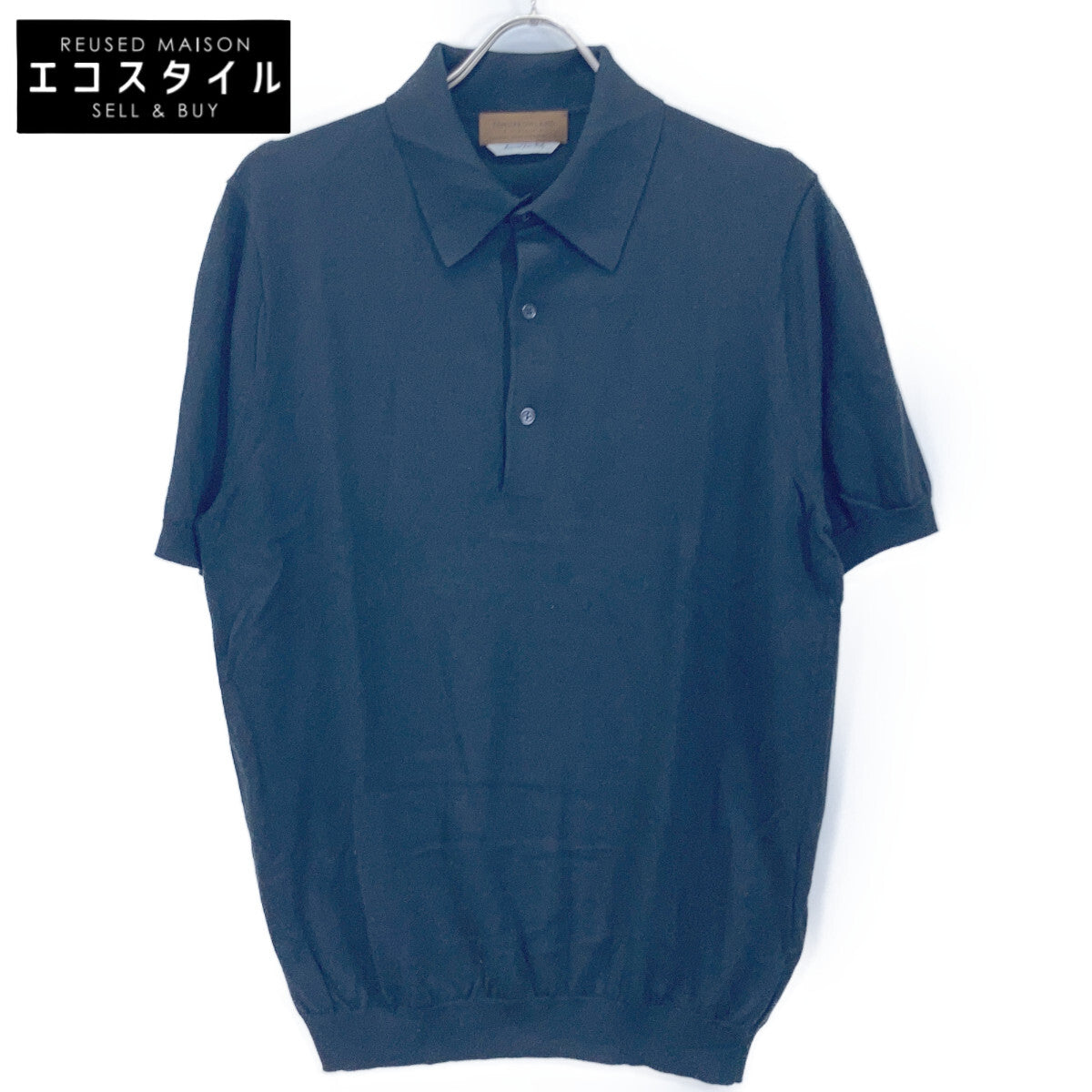 TOMORROWLAND トゥモローランド 61-02-12-02002 ﾌﾞﾗｯｸ ｼﾙｸｺｯﾄﾝ ﾆｯﾄﾎﾟﾛｼｬﾂ SESIA トップス M