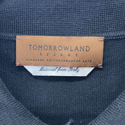 TOMORROWLAND トゥモローランド 61-02-12-02002 ﾌﾞﾗｯｸ ｼﾙｸｺｯﾄﾝ ﾆｯﾄﾎﾟﾛｼｬﾂ SESIA トップス M
