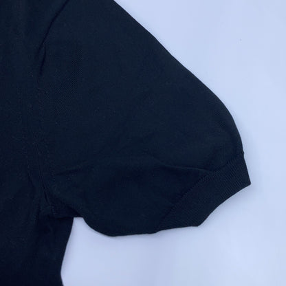 TOMORROWLAND トゥモローランド 61-02-12-02002 ﾌﾞﾗｯｸ ｼﾙｸｺｯﾄﾝ ﾆｯﾄﾎﾟﾛｼｬﾂ SESIA トップス M