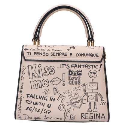 DOLCE&GABBANA ドルチェアンドガッバーナ AMORE WELCOME レザー ダブルハンドル ハンドバッグ