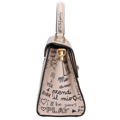 DOLCE&GABBANA ドルチェアンドガッバーナ AMORE WELCOME レザー ダブルハンドル ハンドバッグ