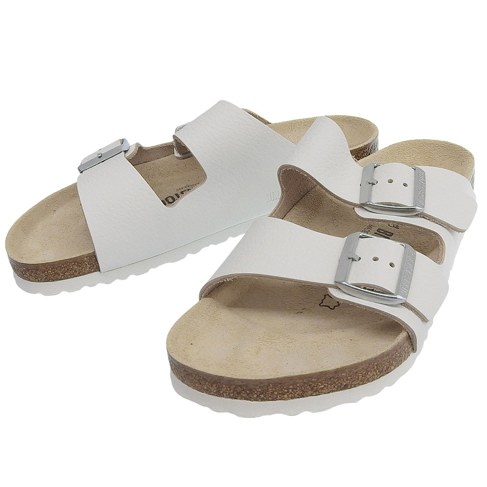 BIRKENSTOCK ビルケンシュトック 新品同様 アリゾナBS レザー サンダル EVA レギュラーフィット シューズ メンズ 白 ホワイト 39 シューズ 39