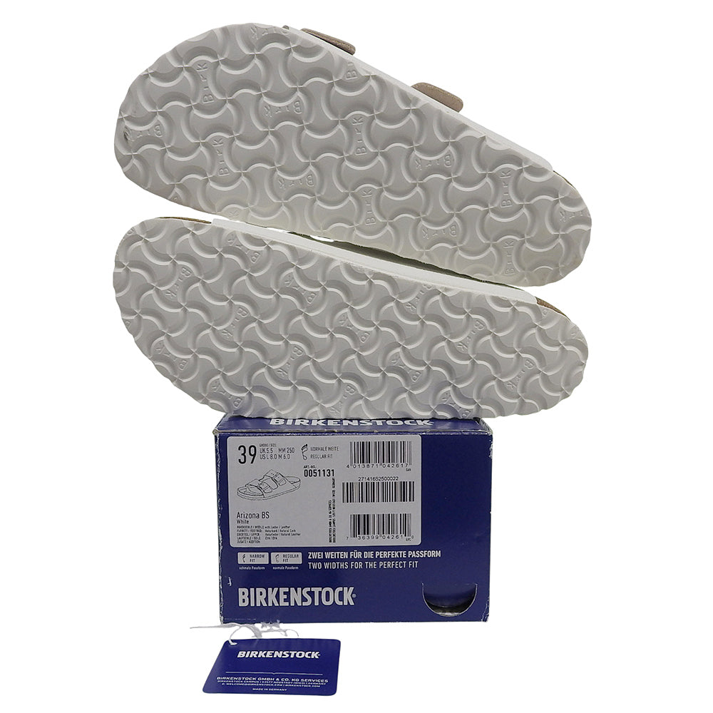 BIRKENSTOCK ビルケンシュトック 新品同様 アリゾナBS レザー サンダル EVA レギュラーフィット シューズ メンズ 白 ホワイト 39 シューズ 39
