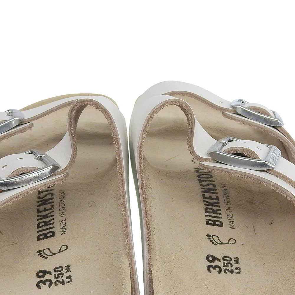 BIRKENSTOCK ビルケンシュトック 新品同様 アリゾナBS レザー サンダル EVA レギュラーフィット シューズ メンズ 白 ホワイト 39 シューズ 39