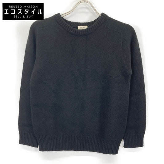 CELINE セリーヌ 2A172384D ｴﾃﾞｨ期 ﾌﾞﾗｯｸ ｶｼﾐﾔ100 ｸﾙｰﾈｯｸ ﾆｯﾄｾｰﾀｰ トップス S