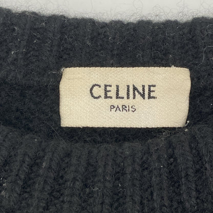 CELINE セリーヌ 2A172384D ｴﾃﾞｨ期 ﾌﾞﾗｯｸ ｶｼﾐﾔ100 ｸﾙｰﾈｯｸ ﾆｯﾄｾｰﾀｰ トップス S