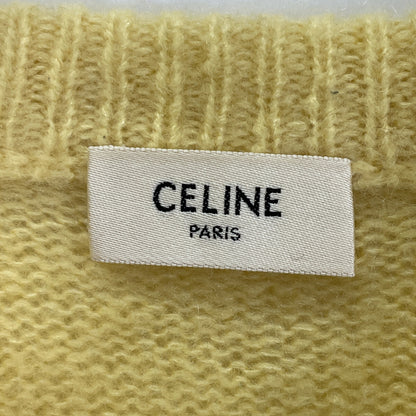 CELINE セリーヌ 2A21L739M ｴﾃﾞｨ期 ｲｴﾛｰ ｶｼﾐﾔｼﾙｸ ｸﾙｰﾈｯｸ ﾆｯﾄｾｰﾀｰ トップス M
