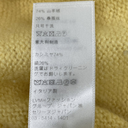 CELINE セリーヌ 2A21L739M ｴﾃﾞｨ期 ｲｴﾛｰ ｶｼﾐﾔｼﾙｸ ｸﾙｰﾈｯｸ ﾆｯﾄｾｰﾀｰ トップス M