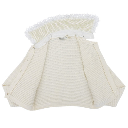 alice+olivia アリスオリビア パール×レースカラー ニットカーディガン レディース ホワイト XS トップス XS