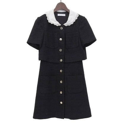 sandro サンドロ ショートツイードドレス ワンピース レディース ブラック 34 SFPRO01916-20 ワンピース 34