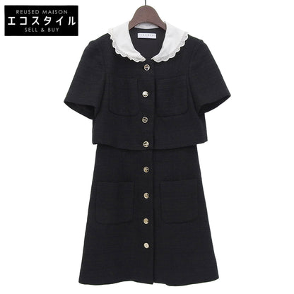 sandro サンドロ ショートツイードドレス ワンピース レディース ブラック 34 SFPRO01916-20 ワンピース 34