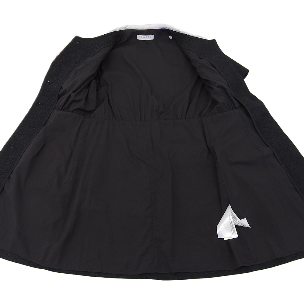 sandro サンドロ ショートツイードドレス ワンピース レディース ブラック 34 SFPRO01916-20 ワンピース 34