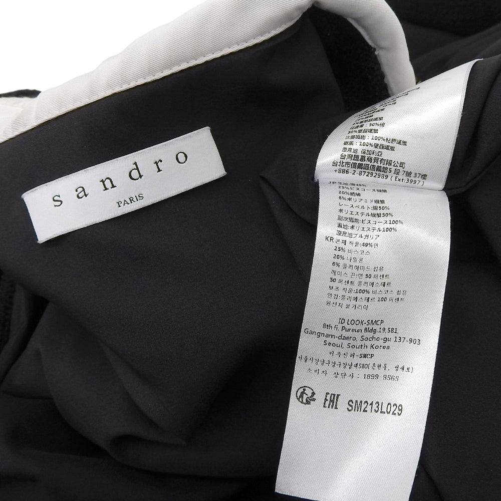 sandro サンドロ ショートツイードドレス ワンピース レディース ブラック 34 SFPRO01916-20 ワンピース 34