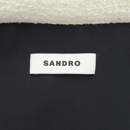 sandro サンドロ 美品 ツイード トロンプ・ルイユドレス ワンピース レディース ホワイト ブラック 34 SFPRO02482-107 ワンピース 34