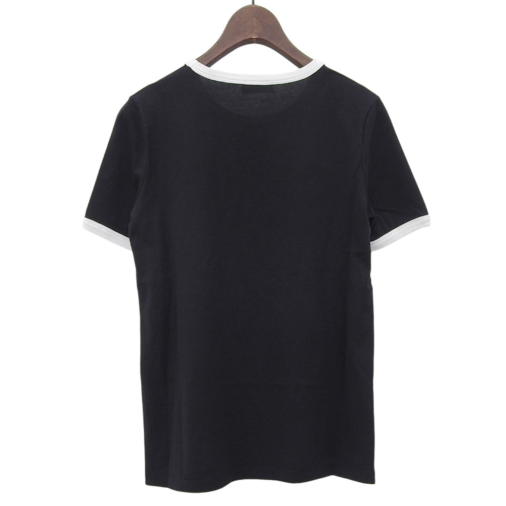 CELINE セリーヌ 美品 CELINE PARIS コットン リンガーTシャツ トップス レディース ブラック ホワイト XS 2X872671Q.38W トップス XS