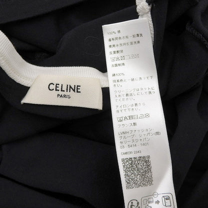 CELINE セリーヌ 美品 CELINE PARIS コットン リンガーTシャツ トップス レディース ブラック ホワイト XS 2X872671Q.38W トップス XS