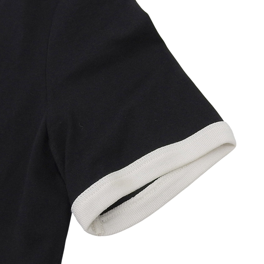 CELINE セリーヌ 美品 CELINE PARIS コットン リンガーTシャツ トップス レディース ブラック ホワイト XS 2X872671Q.38W トップス XS