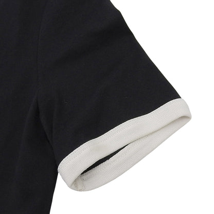 CELINE セリーヌ 美品 CELINE PARIS コットン リンガーTシャツ トップス レディース ブラック ホワイト XS 2X872671Q.38W トップス XS