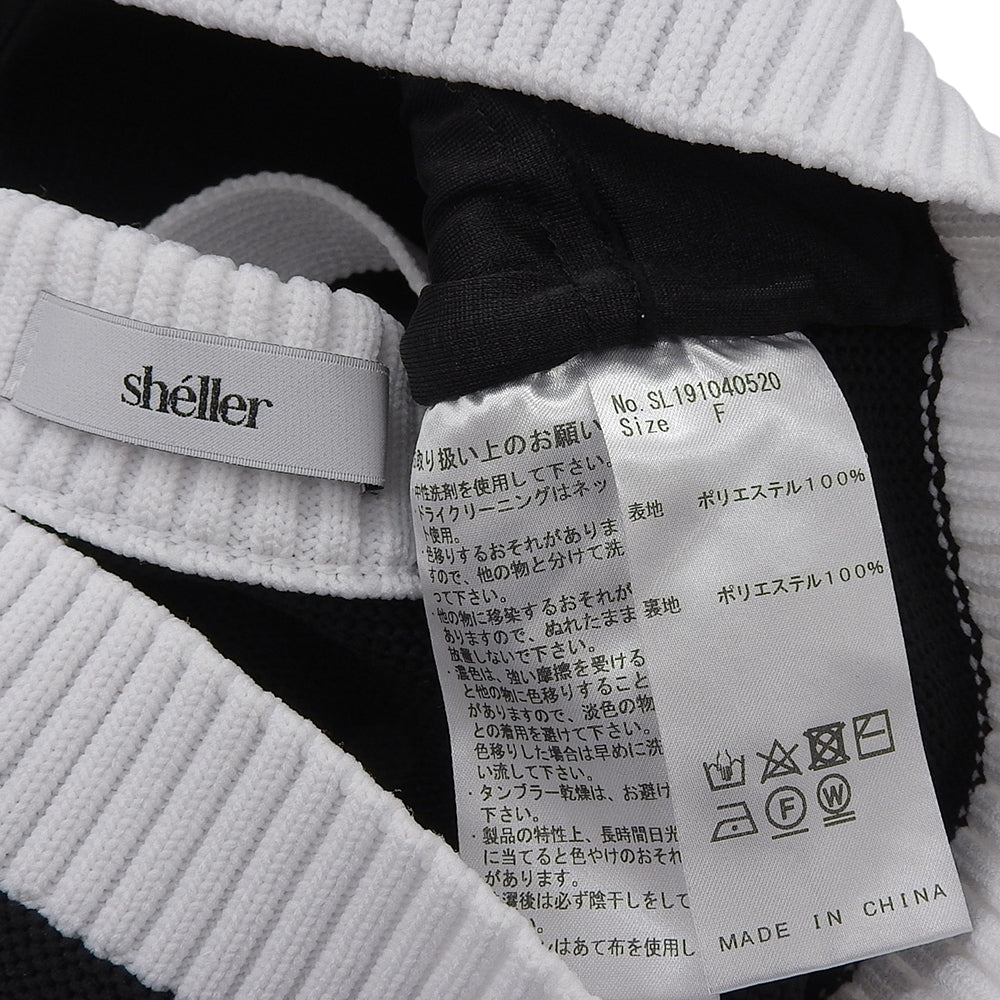 sheller シェリエ 美品 bijou button knit bustier トップス レディース ブラック ホワイト F SL191040520 トップス F