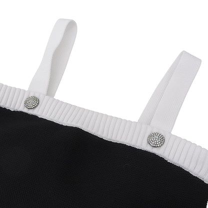 sheller シェリエ 美品 bijou button knit bustier トップス レディース ブラック ホワイト F SL191040520 トップス F