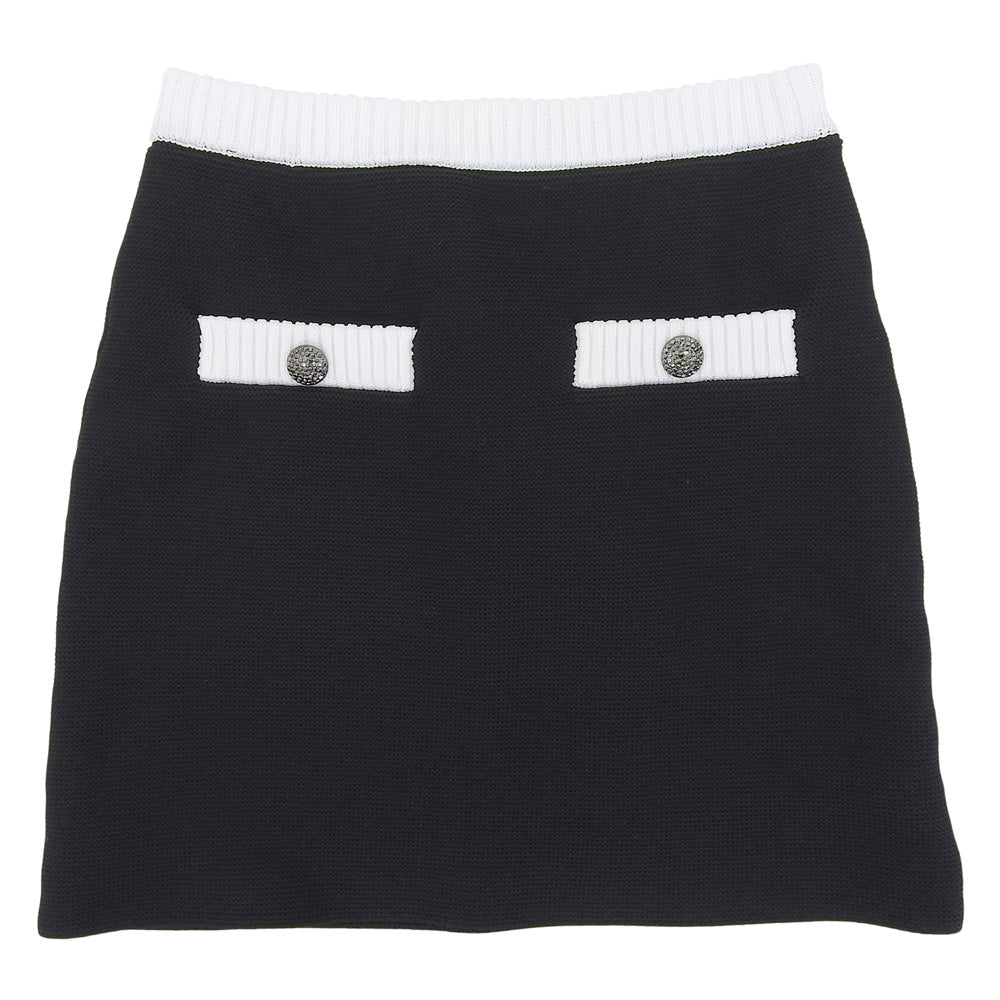 sheller シェリエ 美品 bijou button knit skirt スカート レディース ブラック F SL191040521 スカート F