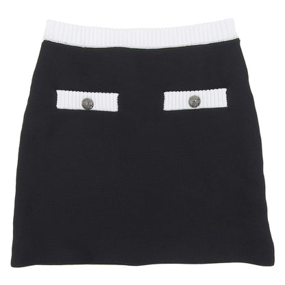 sheller シェリエ 美品 bijou button knit skirt スカート レディース ブラック F SL191040521 スカート F
