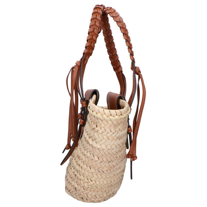 TOD'S トッズ 【新品同様】ラフィア/レザー バケットバッグ ミディアム/ トートバッグ