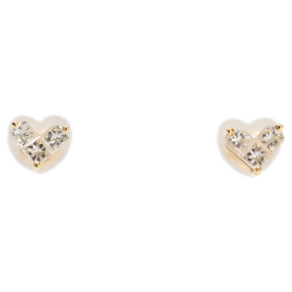 STAR JEWELRY スタージュエリー 美品 K18 ミステリアスハート 0.15ctダイヤモンド ピアス