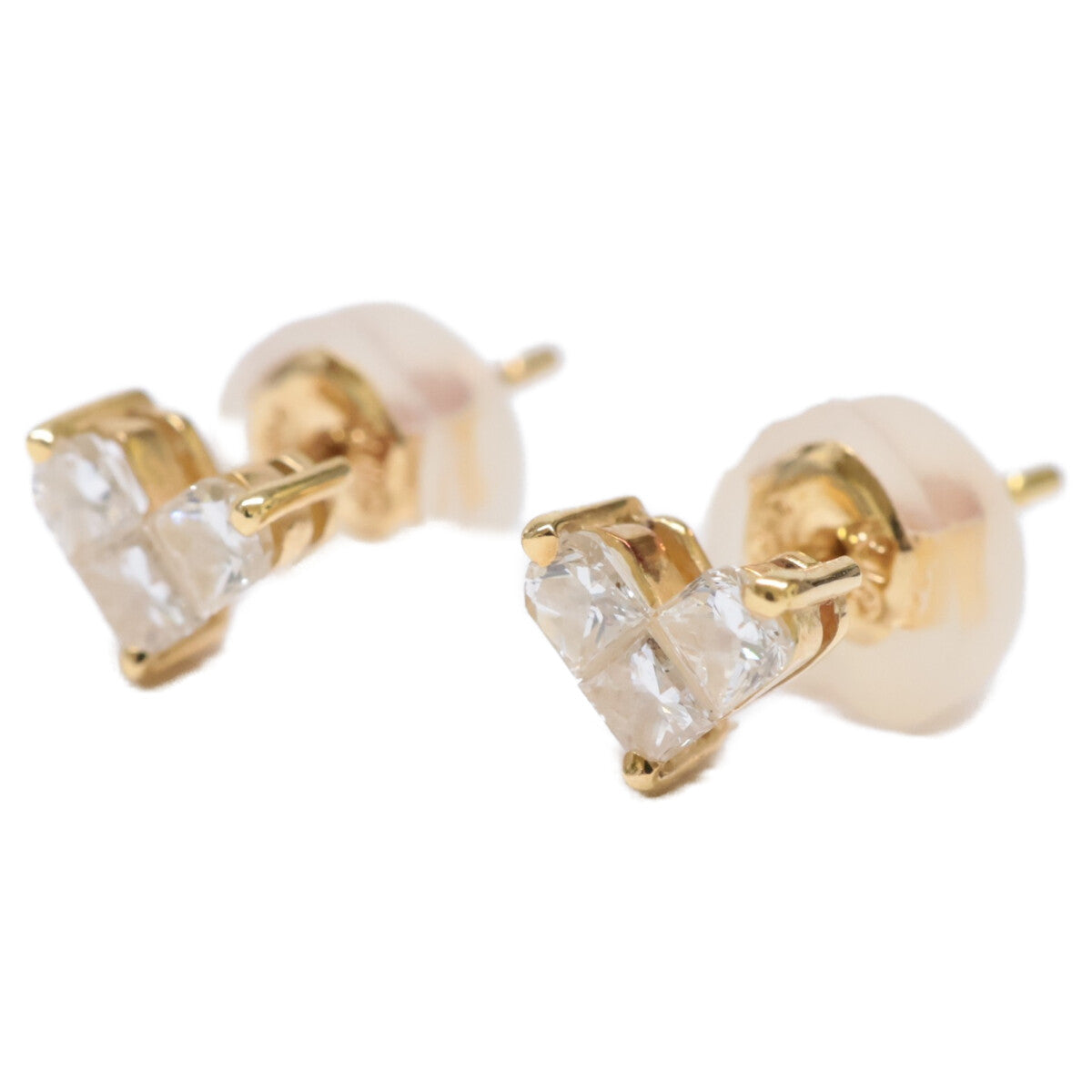 STAR JEWELRY スタージュエリー 美品 K18 ミステリアスハート 0.15ctダイヤモンド ピアス