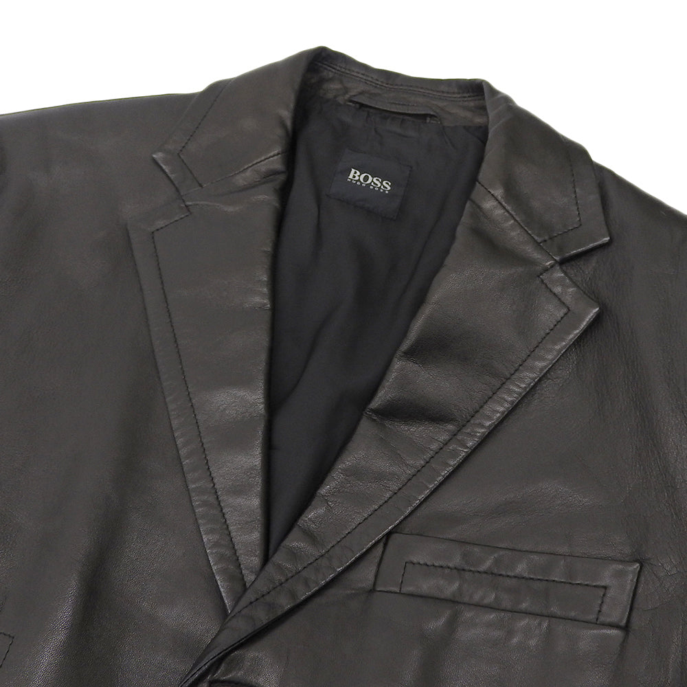 BOSS ボス CUTES ラムレザー テーラードジャケット メンズ ブラック 46 20697/167 ジャケット 46