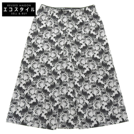 ANAYI アナイ 未使用 シャドウフラワー ジャガード Aライン スカート レディース ブラック グレー 38 スカート 38