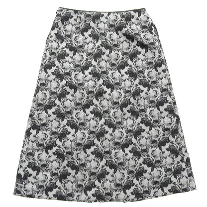 ANAYI アナイ 未使用 シャドウフラワー ジャガード Aライン スカート レディース ブラック グレー 38 スカート 38