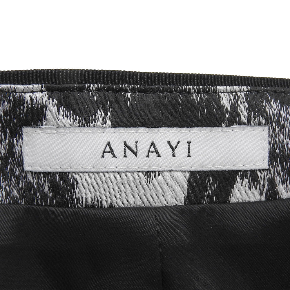 ANAYI アナイ 未使用 シャドウフラワー ジャガード Aライン スカート レディース ブラック グレー 38 スカート 38