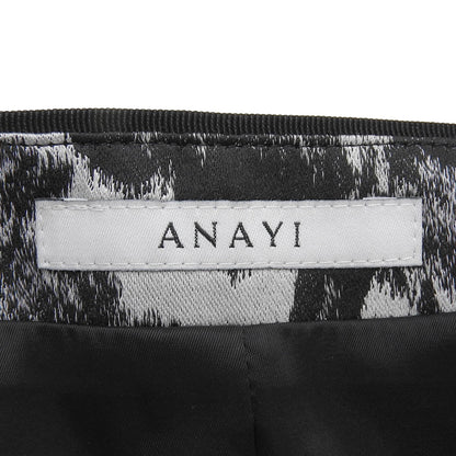ANAYI アナイ 未使用 シャドウフラワー ジャガード Aライン スカート レディース ブラック グレー 38 スカート 38