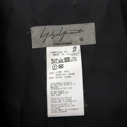 Yohji Yamamoto POUR HOMME ヨウジヤマモトプールオム ウール ギャバジン 前裾レースアップ パンツ ボトムス ブラック 2 HC-P39-100 19AW ボトムス 2