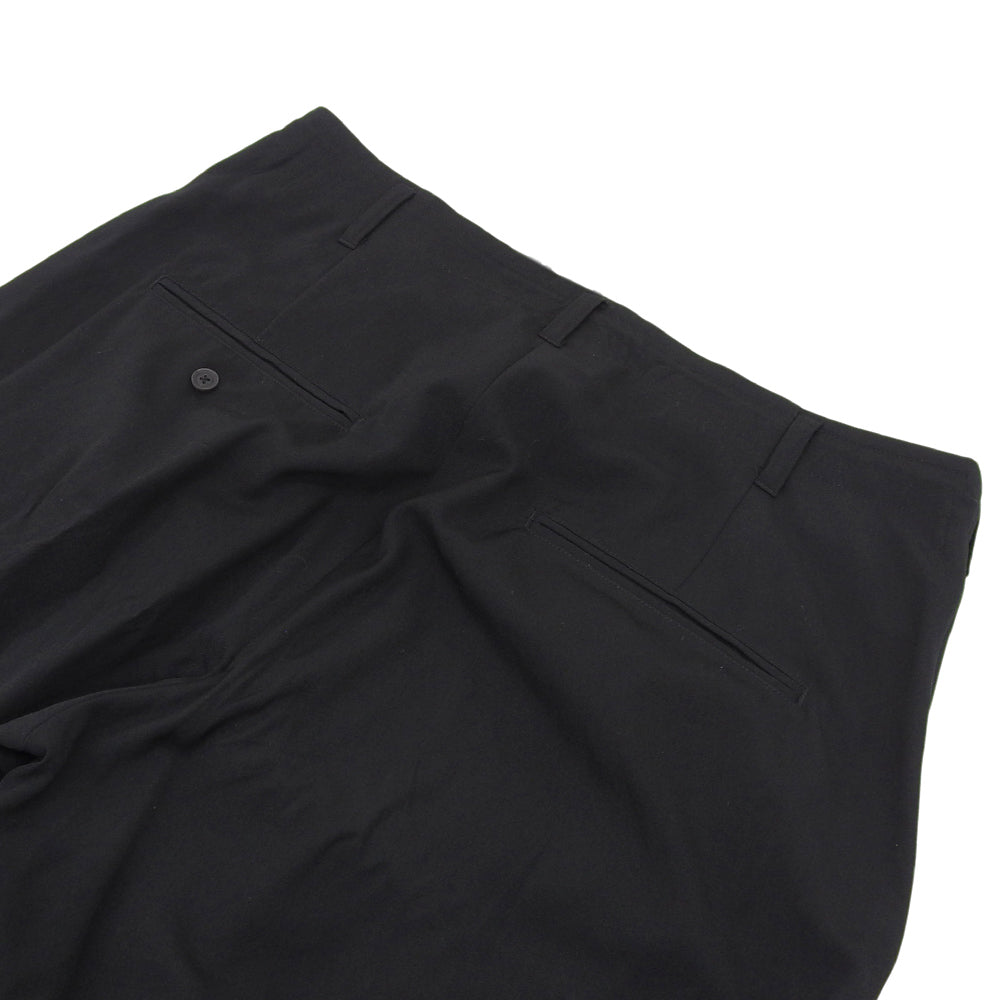 Yohji Yamamoto POUR HOMME ヨウジヤマモトプールオム ウール ギャバジン 前裾レースアップ パンツ ボトムス ブラック 2 HC-P39-100 19AW ボトムス 2