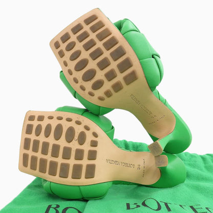 BOTTEGA VENETA ボッテガヴェネタ ラバー リド イントレチャート レザー サンダル パンプス レディース グリーン 34 シューズ 34