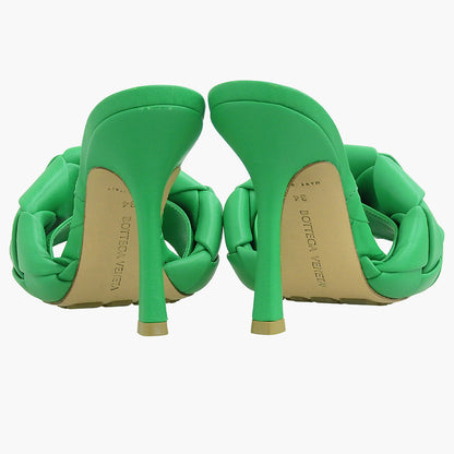 BOTTEGA VENETA ボッテガヴェネタ ラバー リド イントレチャート レザー サンダル パンプス レディース グリーン 34 シューズ 34