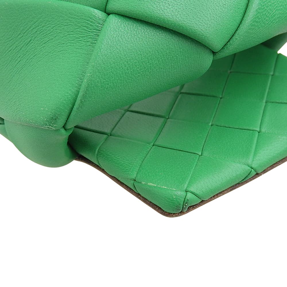 BOTTEGA VENETA ボッテガヴェネタ ラバー リド イントレチャート レザー サンダル パンプス レディース グリーン 34 シューズ 34