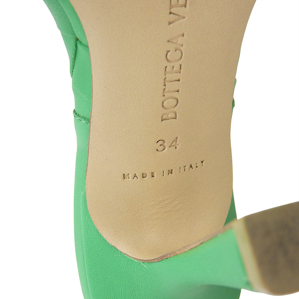 BOTTEGA VENETA ボッテガヴェネタ ラバー リド イントレチャート レザー サンダル パンプス レディース グリーン 34 シューズ 34