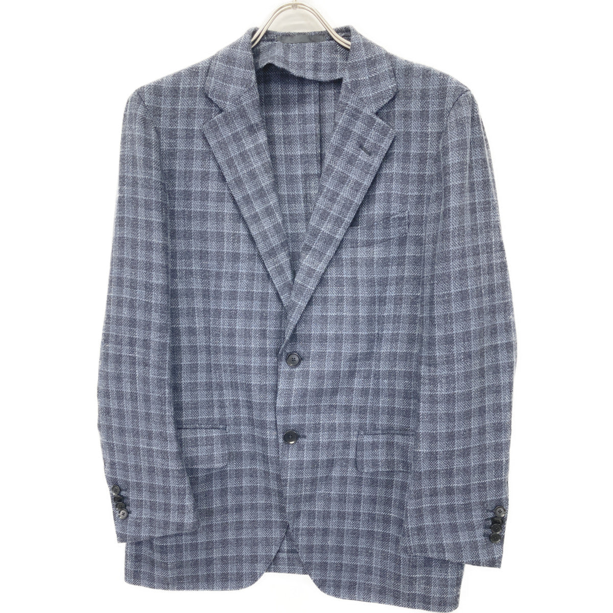 TOMORROWLAND PILGRIM トゥモローランドピルグリム 【美品】61-07-21-07103 ウールシルクリネン バスケットクロス シングル2Bテーラード ジャケット 46