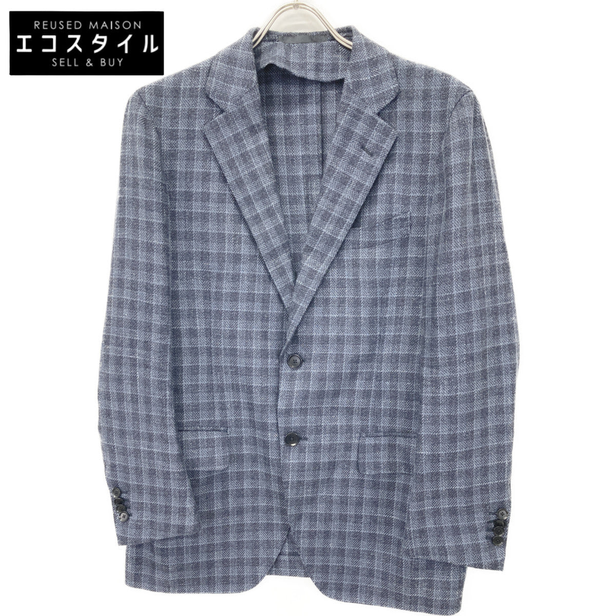 TOMORROWLAND PILGRIM トゥモローランドピルグリム 【美品】61-07-21-07103 ウールシルクリネン バスケットクロス シングル2Bテーラード ジャケット 46