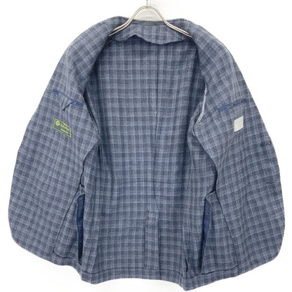 TOMORROWLAND PILGRIM トゥモローランドピルグリム 【美品】61-07-21-07103 ウールシルクリネン バスケットクロス シングル2Bテーラード ジャケット 46