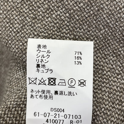 TOMORROWLAND PILGRIM トゥモローランドピルグリム 61-07-21-07103 ロロピアーナ生地 ウールシルクリネン バスケットクロス シングル2B ジャケット 46
