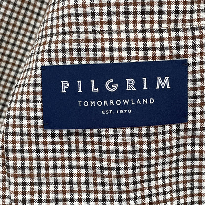 TOMORROWLAND PILGRIM トゥモローランドピルグリム 【美品】61-07-22-07002 チェック ウールポリウレタン シングル2B ジャケット 46