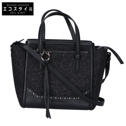 Salvatore Ferragamo サルヴァトーレフェラガモ 【美品】G809 エイミー レザーｘフェルト 2WAYショルダー トートバッグ