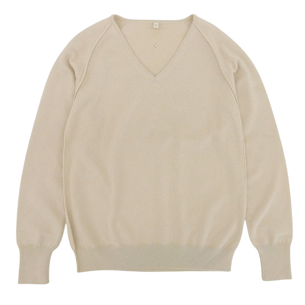 TOYOBOSHI トウヨウボウシ 新品同様 糸衣 ASAYO カシミヤ100% Vネック セーター ニット レディース ペールベージュ 1 10ITーBC0001 トップス 1