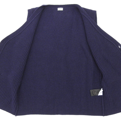 Anglo-Italian アングロイタリアン 美品 ウール フェイクポケット ニットベスト メンズ ネイビー S ベスト S