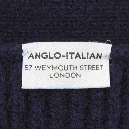 Anglo-Italian アングロイタリアン 美品 ウール フェイクポケット ニットベスト メンズ ネイビー S ベスト S