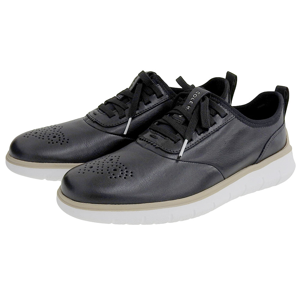 Cole Haan コールハーン 新品同様 ジェネレーション ゼログランド メダリオン レザー スニーカー シューズ メンズ ブラック 25.5cm C31495 シューズ 8(US)